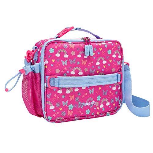 Bentgo Prints Insulated Lunch Bag Set With Kids Bento-Style Lunch Box (Rainbows and Butterflies)