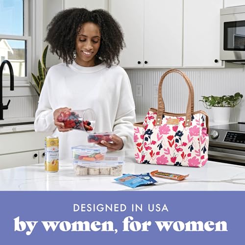 Fit & Fresh Lunch Bag For Women, Insulated Womens Lunch Bag For Work, Leakproof & Stain-Resistant Large Lunch Box For Women With Containers and Matching Tumbler, Zipper Closure Westerly Bag Floral