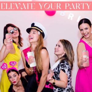 11 Pcs Bachelorette Can Coolers Sleeves Slim Getting Rowdy Getting Hitched Insulated Neoprene Drink Holders for Bachelorette Party Supplies Bridal Shower Wedding Party Decorations, 1 White and 10 Pink