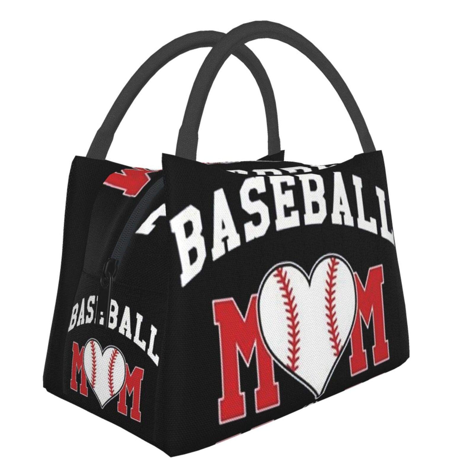 Baseball Mom Insulated Lunch Box Cooler Tote Bag Organizer Bag For Women