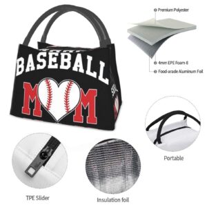 Baseball Mom Insulated Lunch Box Cooler Tote Bag Organizer Bag For Women