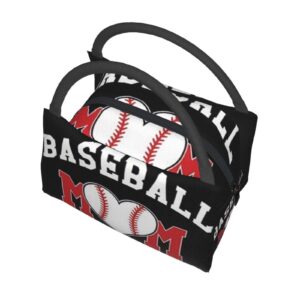 Baseball Mom Insulated Lunch Box Cooler Tote Bag Organizer Bag For Women