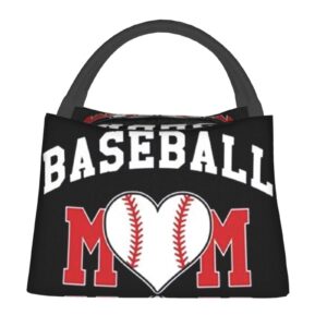 Baseball Mom Insulated Lunch Box Cooler Tote Bag Organizer Bag For Women