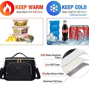 Scorlia Insulated Lunch Bag for Women/Men, Leakproof Cooler Tote Bag for Outdoor Picnics, Beach, Camping, Travel - 10L Capacity, Black