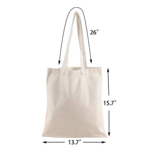 Rayol 2 Pack Canvas Bags Heavy Natural Canvas Tote Bags with Long Handles Grocery Bags