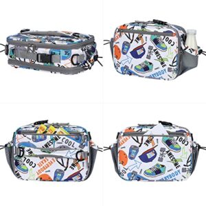 Maelstrom Lunch Box Kids,Expandable Kids Lunch Box,Insulated Lunch Bag for Kids,Lightweight Reusable Lunch Tote Bag for Boy/Girl,Suit for School/Picnic,9L,Helmet