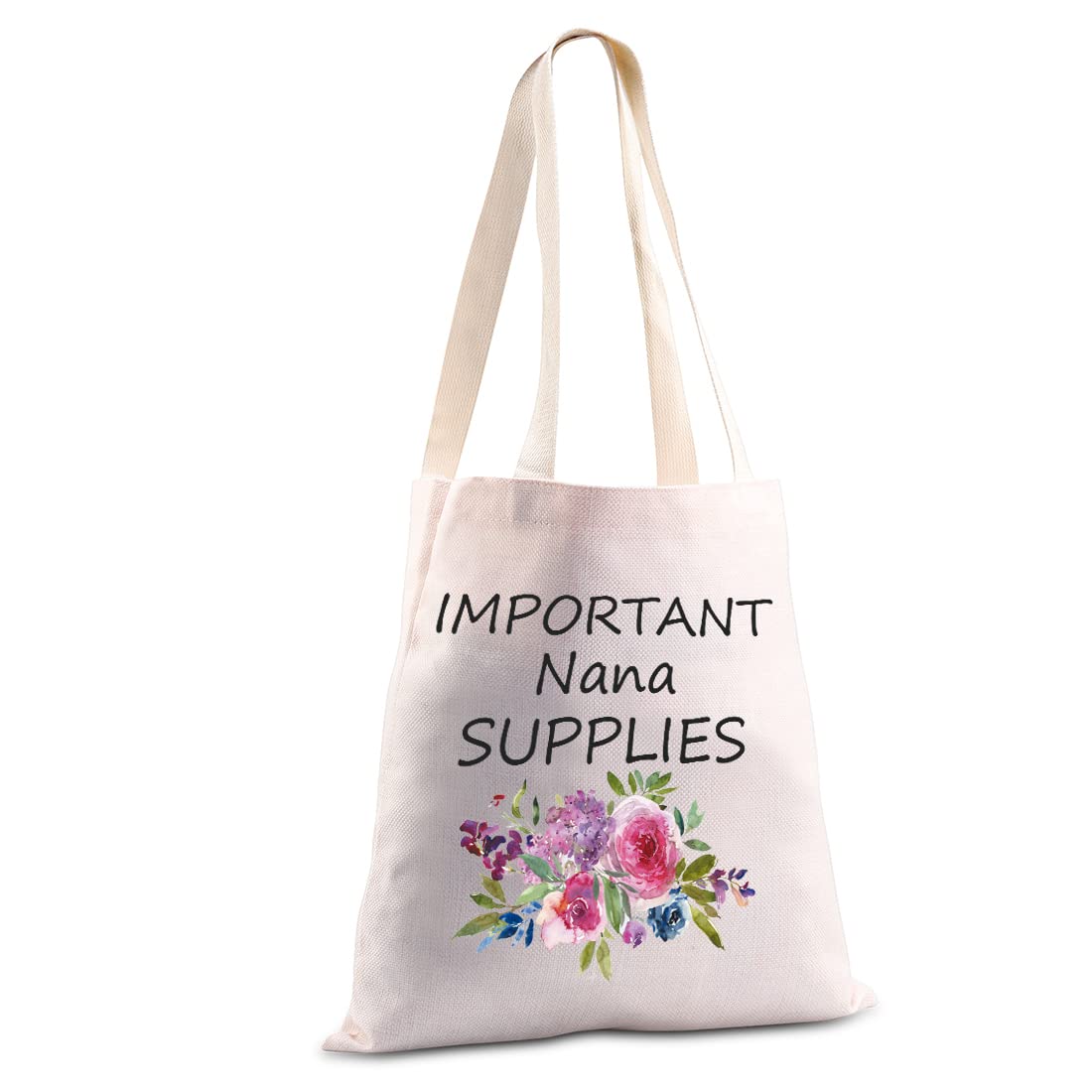 JXGZSO Important Nana Supplies Tote Bag Nana Birthday Gift Nana Gift Nana Mother's Day Gift (Nana Supplies Tote)