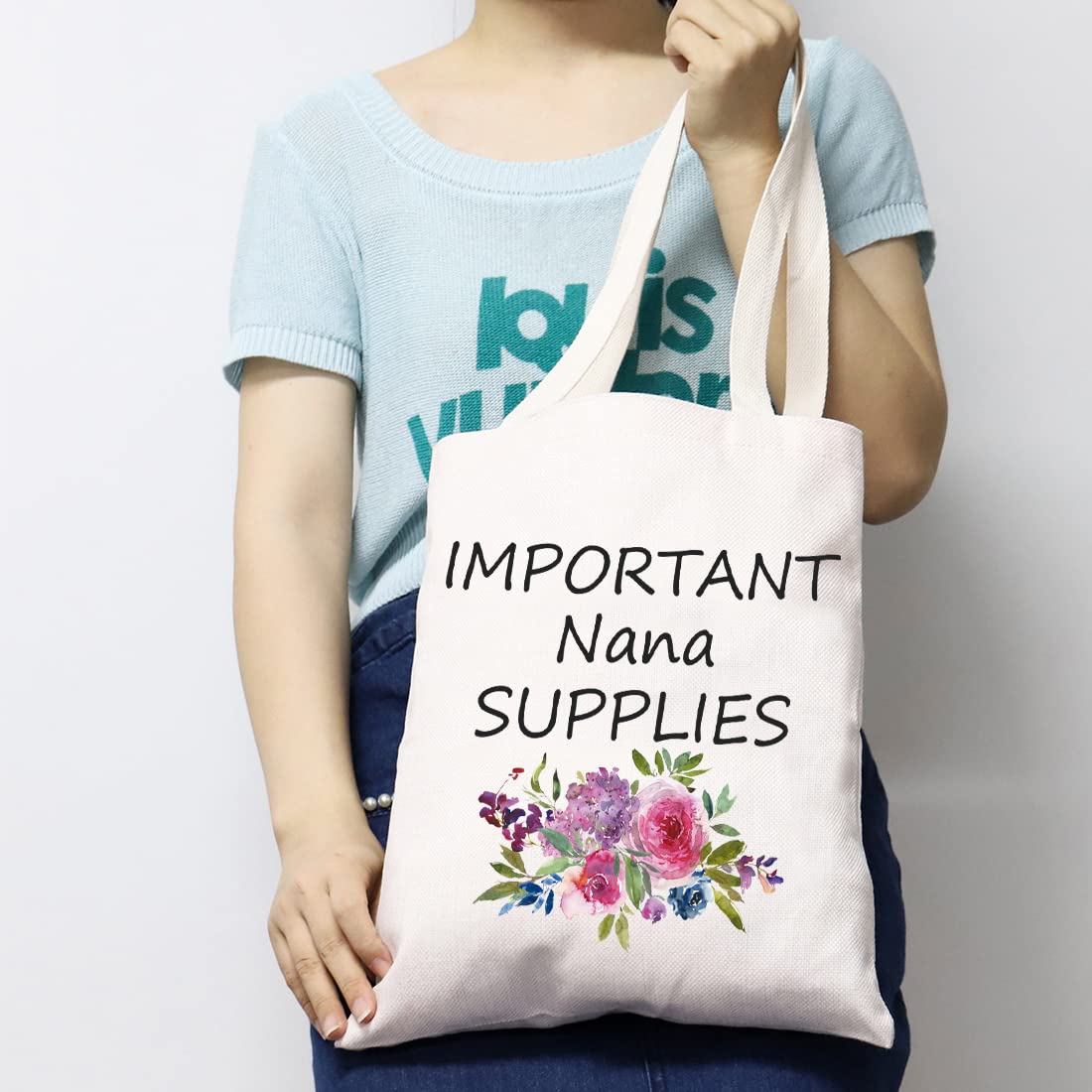 JXGZSO Important Nana Supplies Tote Bag Nana Birthday Gift Nana Gift Nana Mother's Day Gift (Nana Supplies Tote)