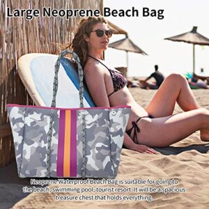 YFYDCLL Beach Bag Cute，Beach Bags for Women with Zipper，Tote Bag for Women with Wallet，Same as Boutique Pool Bag with 2 Bags for Lipstick,15 x 12 x 9 in