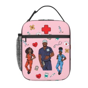 Nurse Lunch Bag Insulated Pink Nurse Lunch Box For Women Men Aldult Reusable Tote for Work Office Camping Gift