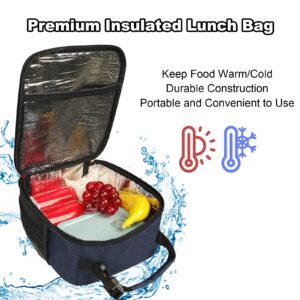 Femuar Lunch Box for Men Women Adults, Small Lunchbox for Work Picnic - Reusable Lunch bag Portable Lunch tote, Blue