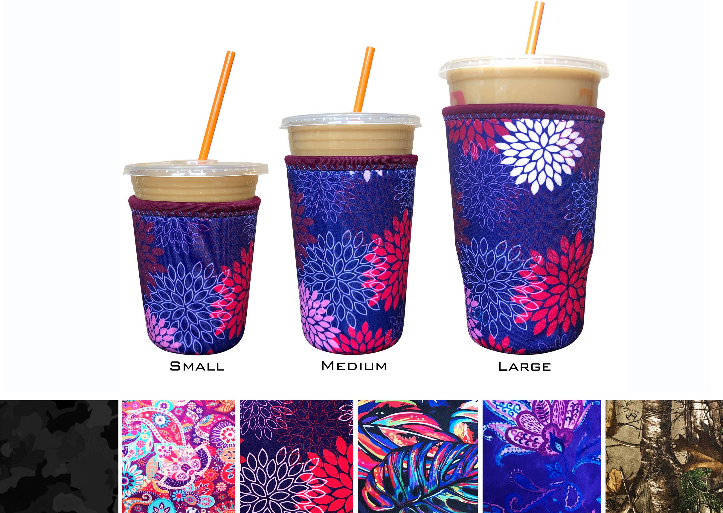 Koverz Neoprene Iced Coffee Sleeve - Large Midnight Mums