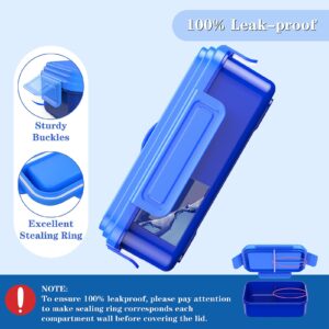 JSCARES Bento Box, Blue, 1400ML Capacity, Leak-Proof, Portable, Safe, Microwave, Freezer, Dishwasher