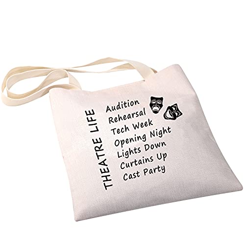 PXTIDY Theatre Life Tote Bag Drama Theater Gifts Comedy Tragedy Mask Theatre Drama Bag Drama Actor Actress Gifts(Tote bag)