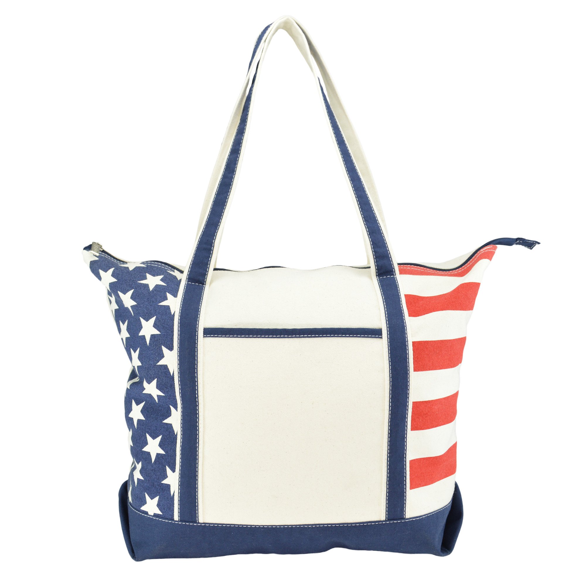 DALIX Flag Tote Bag USA American Pride Star Spangled Stars Stripes Shopping Grocery Bag