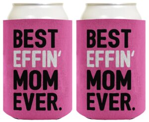 best mom gifts best effin' mom ever funny cool mom gifts for women 2 pack can coolie drink coolers coolies pink