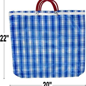 3 Large Mercado Bags, High Thread Mesh 20 x 22 Inches Market Reusable Grocery Bag