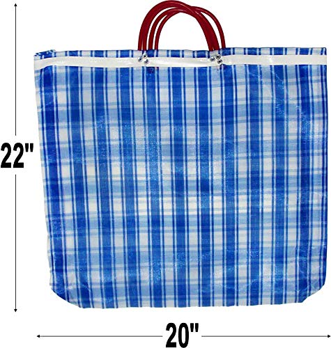 3 Large Mercado Bags, High Thread Mesh 20 x 22 Inches Market Reusable Grocery Bag