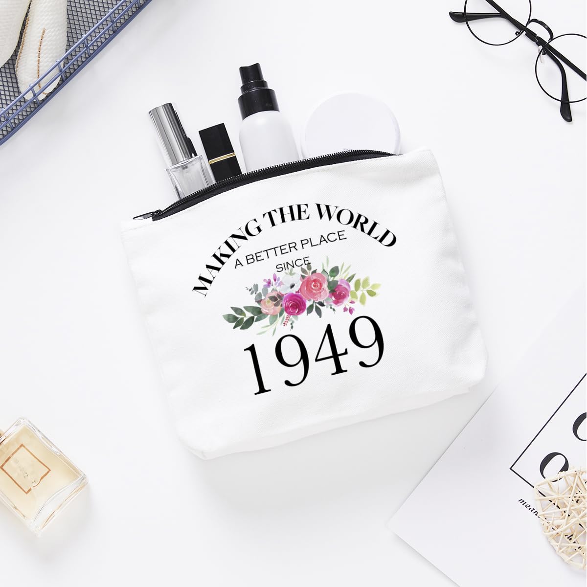 Fokongna 75th Birthday Gifts for Women Mom Grandma Aunt BFF Friends Teacher Boss Staff Colleague Coworker-Making The World Since 1949-75Years Old Gifts Ideas For Women Turning 75 for Wife Sisters Her