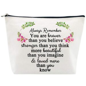 inspirational gifts for women birthday friendship gifts you are braver stronger beautiful loved makeup bag personalized gifts thank you gifts for teacher nurse coworker going away gifts for christmas