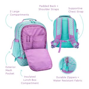 Bentgo 2-in-1 Backpack & Insulated Lunch Bag Set With Kids Prints Lunch Box (Mermaid Scales)