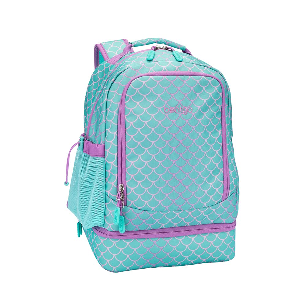 Bentgo 2-in-1 Backpack & Insulated Lunch Bag Set With Kids Prints Lunch Box (Mermaid Scales)