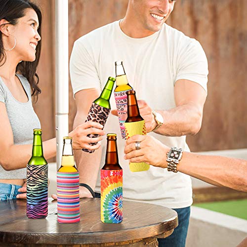 Sublimation Blanks Slim Beer Can Coolers Sleeves,12 oz Neoprene Soft Insulated Reusable Drink Caddies for Water Bottles or Soda, Collapsible Blank DIY Customizable for Parties, Events or Weddings 6pcs