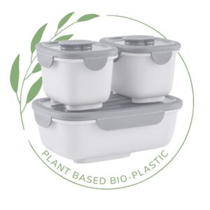 omiebox omiego plant-based plastic leakproof lunch bento box, food storage containers, snack container, meal prep, for adults