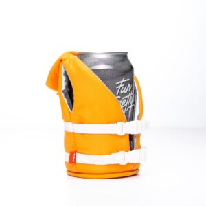 Puffin - The Buoy Life Vest - Insulated 12 oz Can Cooler I Beer Bottle & Soda Can Insulator, Keep Drinks and Beverages Cold - Apricot