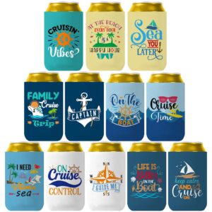 pop nordic cruise beer can cooler - funny boating gifts, 12 packs neoprene can sleeves for beer, perfect can cooler sleeves for nautical themed party, summer party favor