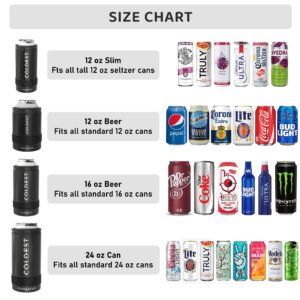 Coldest 4 in 1 Bottle Cooler Can 24 oz Tumbler in 1 - Bottle Cooler Beer, Soda, Energy Drink, Water | Vacuum Insulated Stainless Steel Cooler for 20 oz, 24 oz, 25 oz