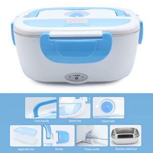 VECH Electric Lunch Box - 110V Heated Lunch Box for Adults - Food Heater Food Warmer Lunch Box - Fast Heating, Safe Food Grade Material,Home and Office Use (Blue)