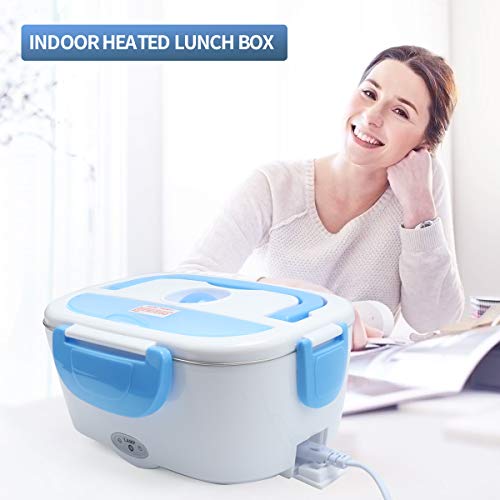 VECH Electric Lunch Box - 110V Heated Lunch Box for Adults - Food Heater Food Warmer Lunch Box - Fast Heating, Safe Food Grade Material,Home and Office Use (Blue)