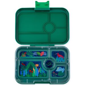 yumbox tapas 4.2 cups bento lunch box: leakproof 4-compartment design - perfect for healthy and portion perfect meals for adults & bigger kids (greenwich green)