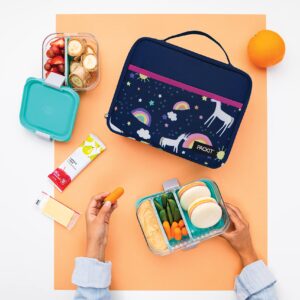 PackIt Freezable Classic Lunch Box, Unicorn Sky Navy, Built with EcoFreeze Technology, Collapsible, Reusable, Zip Closure With Zip Front Pocket and Buckle Handle, Great for Lunches