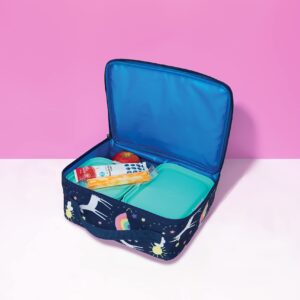 PackIt Freezable Classic Lunch Box, Unicorn Sky Navy, Built with EcoFreeze Technology, Collapsible, Reusable, Zip Closure With Zip Front Pocket and Buckle Handle, Great for Lunches