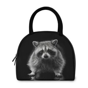 YiGee Animal Raccoon Lunch Bag Tote Bag, Insulated Organizer Zippered Lunch Box Lunchbox Lunch Container Handbag for Women Men Home Office Picnic Beach Use