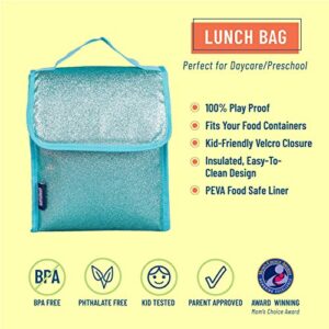 Wildkin 15 Inch Kids Backpack Bundle with Lunch Bag (Blue Glitter)