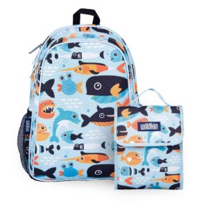 wildkin 15 inch kids backpack bundle with lunch bag (big fish)