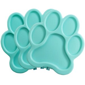 bentology paw themed hard ice packs - 3 pack, enhance lunch with color and personality, no wear and tear, reusable, bpa free, easy to wash and fit in lunch bag