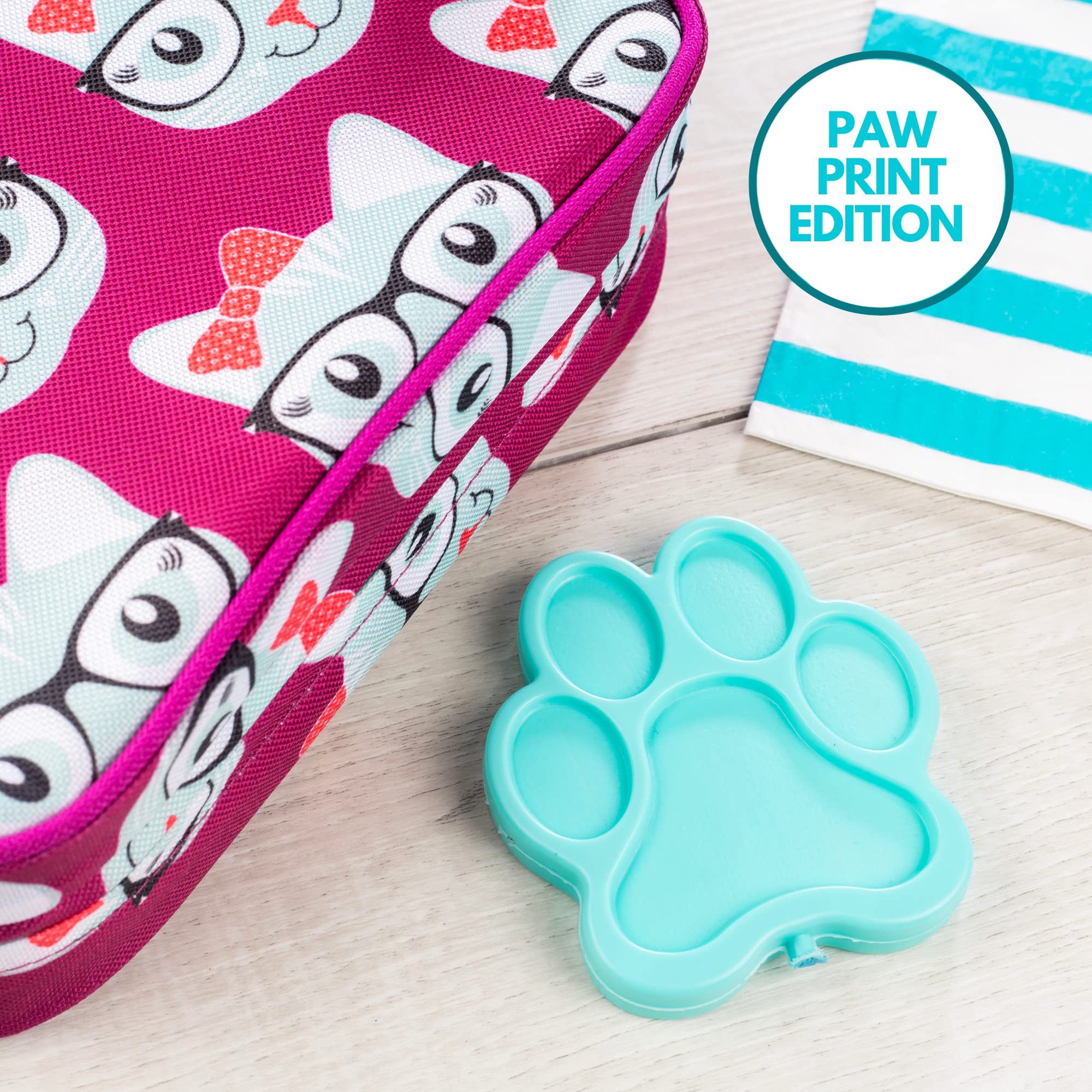 Bentology Paw Themed Hard Ice Packs - 3 Pack, Enhance Lunch with Color and Personality, No Wear and Tear, Reusable, BPA Free, Easy to Wash and Fit in Lunch Bag