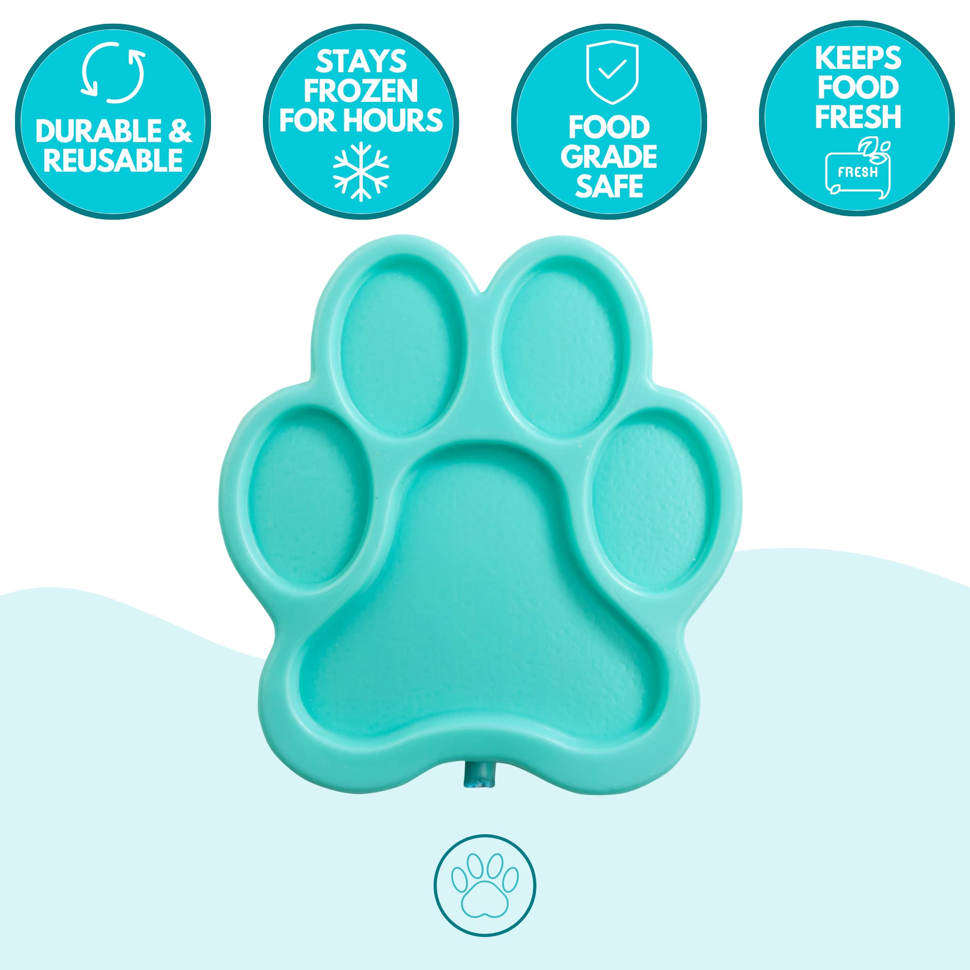 Bentology Paw Themed Hard Ice Packs - 3 Pack, Enhance Lunch with Color and Personality, No Wear and Tear, Reusable, BPA Free, Easy to Wash and Fit in Lunch Bag