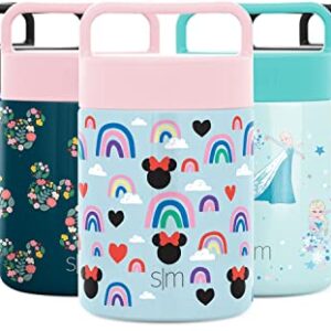 Simple Modern Food Jar Thermos for Hot Food | Reusable Stainless Steel Vacuum Insulated Leak Proof Lunch Storage for Smoothie Bowl, Soup, Oatmeal | Provision Collection | 12oz | Minnie Mouse Rainbows