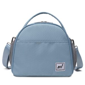 lunch bag insulated cooler bag for women nylon waterproof lightweight lunch box organiser (dusty blue)