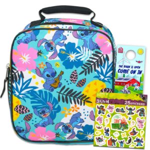 classic disney lilo and stitch lunch bag set for toddlers, kids - bundle with insulated box, ugly dolls stickers, door hanger (lilo school supplies), bag, box girls boys toddlers