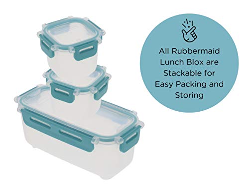 Rubbermaid Lunch Blox Snack Kit - Lunch Box Food Containers - Comes with 1 Ice Pack, 2 Small, and 1 Long Container - Great for Kids Snacks, School Lunches, and Adult Meal Prep - Blue