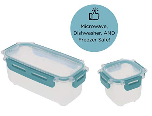 Rubbermaid Lunch Blox Snack Kit - Lunch Box Food Containers - Comes with 1 Ice Pack, 2 Small, and 1 Long Container - Great for Kids Snacks, School Lunches, and Adult Meal Prep - Blue