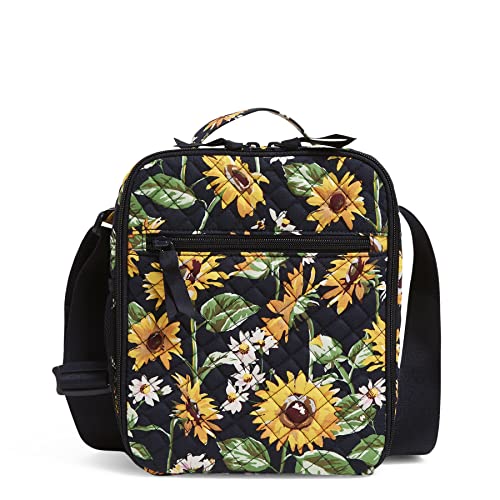 Vera Bradley Women's Cotton Deluxe Lunch Bunch Lunch Bag, Sunflowers - Recycled Cotton, One Size