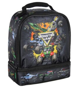 intimo monster jam grave digger megalodon pirate's curse dual compartment lunch box bag