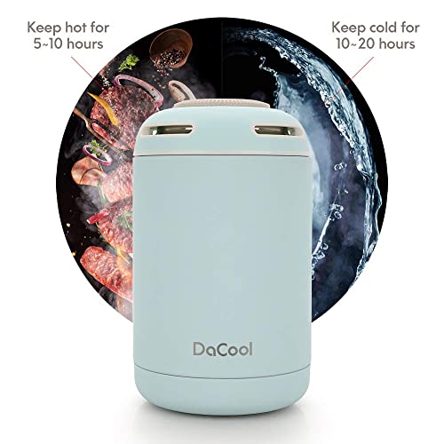 DaCool Insulated Food Jar Food Thermos for Hot Food 16 oz Vacuum Stainless Steel Hot Food School Lunch Container for Kids Adult Keep Food Hot Warm Container for Picnic Office Outdoors,BPA Free,Blue